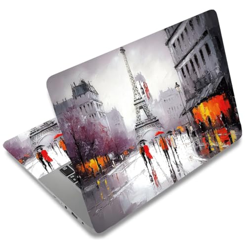 SUPERDANT 3 Pcs Laptop Skin Sticker Cover Decal Paris Street PVC Waterproof Scratch-Resistant Trim-to-Fit for 12-15.6 Inch Notebook Wrap Personalize Set Gift 14.9x10.6in - style: Paris Street