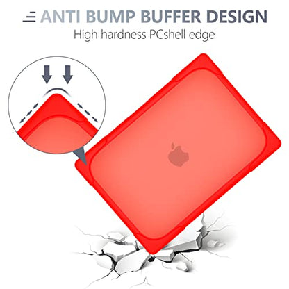 Batianda Foldable Stand Heavy Duty Case for MacBook Air 13.6 inch, Red | Fits M5 M4 M3 M2 Chip 2026-2022 Model, Ergonomic Stand Holds 22 lbs, Shockproof Bumper, with Keyboard Cover Screen Protector - color: Red-1