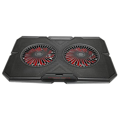 RGB Laptop Pad with Dual Silent Fans, Gaming Laptop Cooler Stand with 7 s Height Adjustment, 2 USB Ports and RGB s for 14in to 17in Lap, y Panel