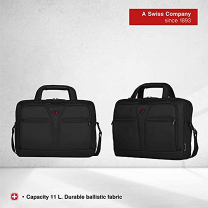 Wenger 606464 BC PRO 14"/16" Expandable Laptop Brief, SmartGuard Laptop Protection with a QuickAccess Tablet Pocket in Black (11 litres), Black, BC Pro - Slimline - size: 14 Inch/16 Inch Messenger Bag, style: Bc Pro - Slimline