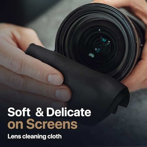 3 Pack Premium Microfiber Cleaning Cloth - Large Reusable Cloth for Glasses, Screens, MacBook Laptops, TVs, and Electronics - Scratch-Free, Lint-Free Cleaner, 3 Pack - Black - color: Black, size: Universal MacBooks - 3 Pack
