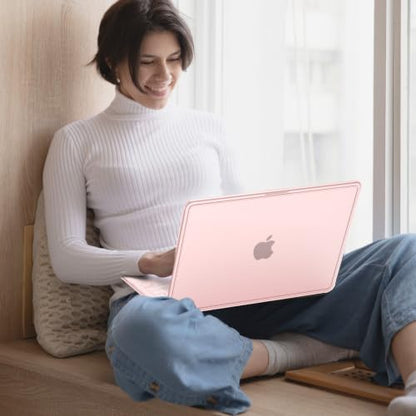 B BELK for MacBook Neo 13 inch Case 2026 A3404 A18 Pro Chip, Blush Clear | 3 in 1 Kit, Anti-Crack Hard Shell, 2 Keyboard Skins & Screen Film, Reinforced TPU Bumper - color: Blush Pink