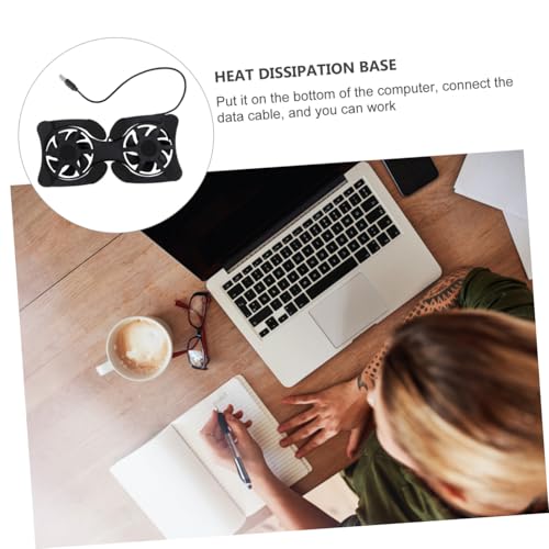 Portable Foldable Laptop Cooling Pad with USB Fans for Notebook Cooling Black Compatible with Laptops for Gaming and Work