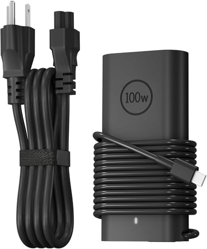 2026 New 100W USB Type C Laptop Charger Compatible with Dell Precision 3580 5470 5480 5550 5560 5530 5570 5750 Latitude 5340 7640 7340 5540 9440, XPS 15 17 9575 9500 9510 9520 9530 9710 Power Cord - color: BLack 2