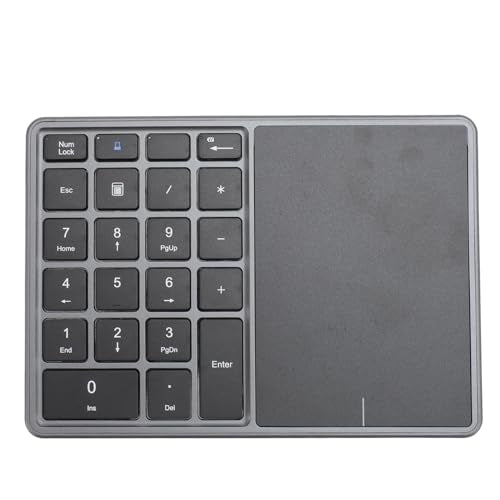 XUMIUZIY Numeric Keypad, 22 Keys Dual Modes Bluetooth4.2 Wire Less Number Pads with Touchpad, Slim External Numpad Keyboard for Laptop Desktop PC (Dark Gray) - color: Dark Gray