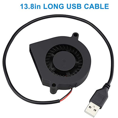 GDSTIME 60mm x 15mm USB Blower Fan w/ 3 Speeds Control 5V DC Brushless Fans | Adjustable, 6015, Small Turbo Blowers, for Helmets, Costumes, Mini PC Cooling Ventilaiton - size: 60mm x 15mm