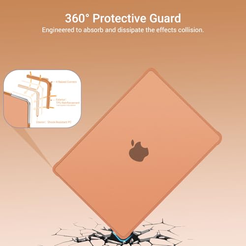 MOSISO Compatible with MacBook Air 13 inch Case M5 2026 M4 2025 M3 M2 2024-2022 A3449 A3240 A3113 A2681, Seamlessly Closes Anti-Crack&Anti-Fingerprints Hard Shell for MacBook Air 13.6, Cosmic Orange - color: Cosmic Orange