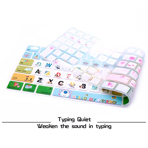 HRH for iMac G6 MB110LL/B and MB110LL/A A1243 Keyboard with Numeric Keypad NumberPad Print with: Cartoon Animal World Design Silicone Keyboard Skin Cover [US Layout] - color: Z1-Cartoonanimal world