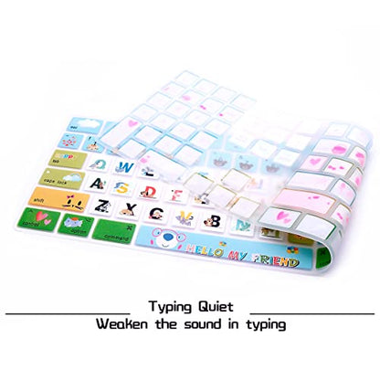 HRH for iMac G6 MB110LL/B and MB110LL/A A1243 Keyboard with Numeric Keypad NumberPad Print with: Cartoon Animal World Design Silicone Keyboard Skin Cover [US Layout] - color: Z1-Cartoonanimal world