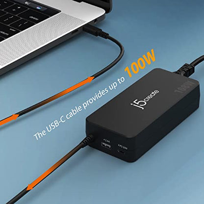 j5create 108W USB Type C PD Laptop Super Charger | For Laptops, , Tablets, Macbooks, Android, iPhone, iPad Pro, Smart Phone (JUP34108)