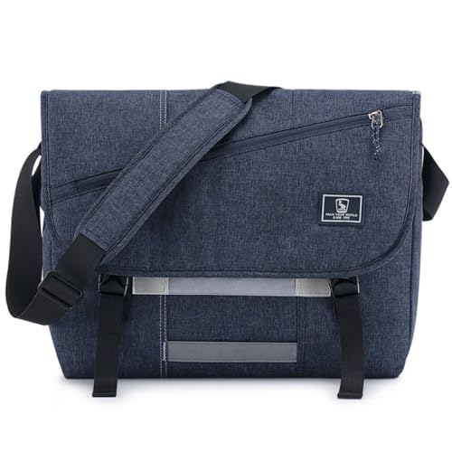 OIWAS Messenger Bag for Men, 15.6 Inch Laptop Crossbody Bags Women Casual Satchel Shoulder Bag College Travel Office Briefcase - color: Blue, size: 15.6 Inch