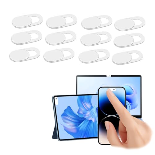 Privacy Cover Slider Stickers for Laptop Tablet Phone Front Area Adhesive Tabs for Office Study Meeting Device Use 0.7 x 0.4 Inch(white) - color: White-12 PCS