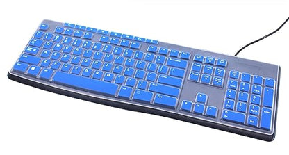 Ultra Thin Desktop PC Silicone Keyboard Cover Skin Protector Compatible for Logitech MK295 MK275 MK270 Wireless Keyboard, Logitech K200 K260 K270 MK200 MK260 Keyboard - Blue - color: Blue