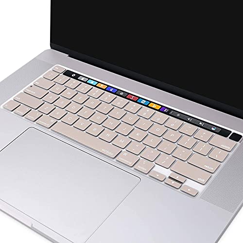 MOSISO Keyboard Cover Compatible with MacBook Pro 13 inch M2 M1 | 2023-2020 A2338 A2289 A2251&Compatible with MacBook Pro 16 2020 2019 A2141 Touch ID, Protective Silicone Skin, Rock Gray - color: Rock Gray