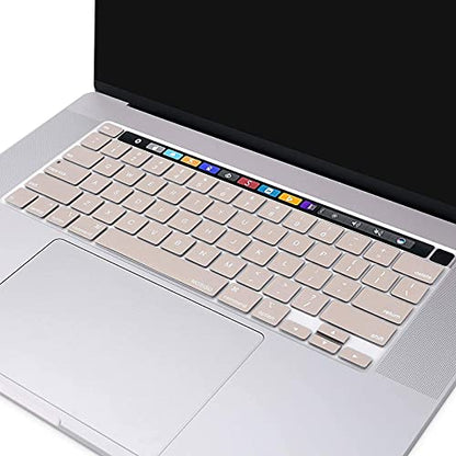 MOSISO Keyboard Cover Compatible with MacBook Pro 13 inch M2 M1 | 2023-2020 A2338 A2289 A2251&Compatible with MacBook Pro 16 2020 2019 A2141 Touch ID, Protective Silicone Skin, Rock Gray - color: Rock Gray