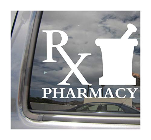 RX Pharmacy Symbol Sign - Pharmacist Prescription Drugs - Cars Trucks Moped Helmet Hard Hat Auto Automotive Craft Laptop Vinyl Decal Store Window Wall Sticker 10546 c