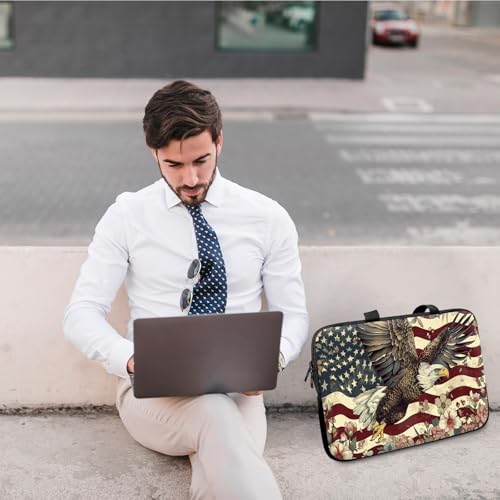 14" 15" Laptop Handle Bag Computer Bag,14.2" 15.4 inch Pouch Holder Notebook Sleeve Cover Compatible for Dell,Lenovo,Toshiba HP, Asus Notebook Messenger Briefcase-Flying Eagle flag flowers - color: Flying Eagle Flag Flowers