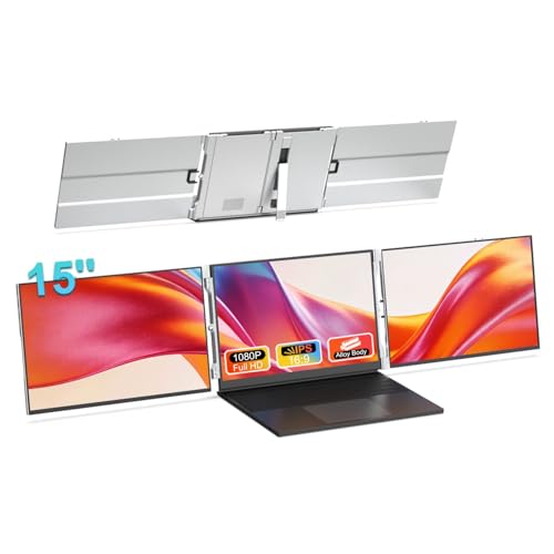 VSDISPLAY 15'' Laptop Screen Extender Dual Monitor Create Triple Screen | 1920x1080 1080P Portable Travel Display,with USB-C & Mini H/D Interfaces,Plug & Play, for 13.3-16'' Laptops - color: 15'' 1920x1080 LCD