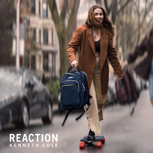 Kenneth Cole REACTION Chelsea 2-Piece Bundle - 20" Chevron Expandable 8-Wheel Carry-On Suitcase & Matching 15" Laptop Backpack, Black - color: Black, size: 2-Piece Bundle (Carry On + Backpack)
