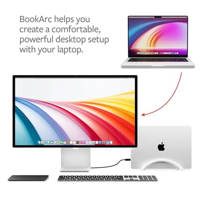 Twelve South BookArc Flex Vertical Laptop Stand – Space-Saving MacBook Stand, Adjustable Holder for Desk, Single Slot Dock for Monitor Display, Non-Slip, Upright Storage, Black