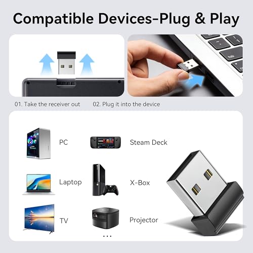 K809 Mini Wireless Keyboard with Touchpad, 2.4G + Bluetooth Dual Mode. Aluminum Frame, Rechargeable and Compact for iPad, Mac, Windows & Android. Ideal for Travel, Office and Home Use (Black). - color: black