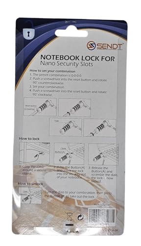 Black Notebook Laptop Combination Lock for Nano Security Slots
