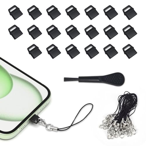 20 Pcs USB C Dust Plugs, Type C Port Cover for iPhone 17 Pro/Pro Max/16/15 Series, Samsung Galaxy S25 S24 S23-S20 & Type C Port Protector, Easy-Grip Tab - size: Type C Port