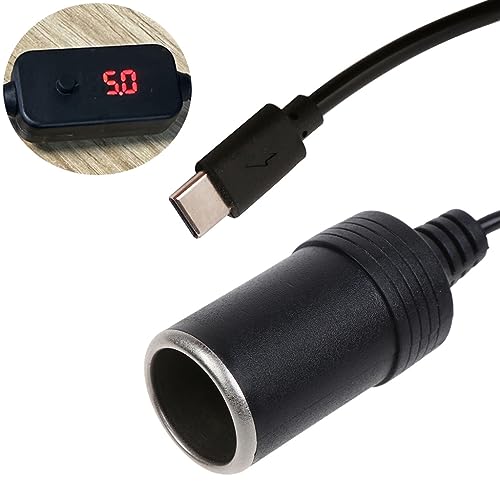 Multi Voltage Car Socket Converter Type-C to Adapter Power Your Devices 5V9V12V15V20V3A Voltages Charger to Converter USB with Adjustable Voltage - color: 70cm