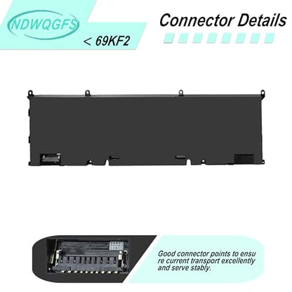 69KF2 86Wh Battery Replacement for Dell XPS 15 9510 9500 9520 Precision 5550 5560 5570 G15 5511 5520 Alienware M15 M17 R3 R4 | 11.4V 6-Cell Replacement
