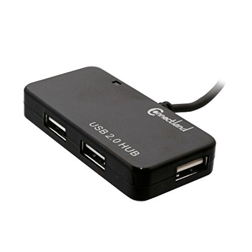 Connectland CL-HUB20033 Ultra Slim USB 2.0 4 Port Hub for Desktop and laptops Black