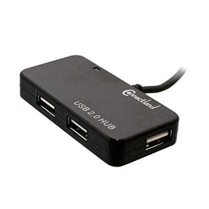 Connectland CL-HUB20033 Ultra Slim USB 2.0 4 Port Hub for Desktop and laptops Black