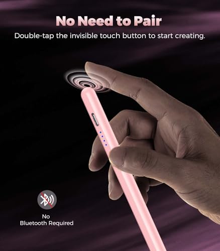 CMARS Active Stylus Pen for Touchscreen, Universal Tablet Pencil for Apple iPad/iPhone/Samsung/Huawei/Xiaomi/Android and More Devices, Rechargeable Digital Pens with Magnetic Function - Pink - color: Pink
