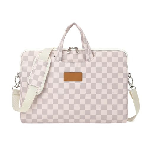 canvaslife Water Neutral Checker Pattern Resistant Laptop Shoulder Messenger Bag for Pro 16 inch and 15.6 inch-16 inch Laptop - color: Neutral Checker, size: 15 inch/15.6 inch