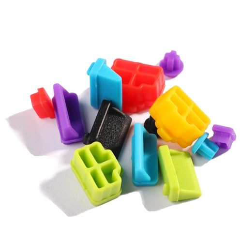 13Pcs/Set Protective Silicone USB RJ45 Port HDMI Interface Cover Anti-Dust Plug Dust Stopper Computer Accessories Dustproof Cover(Transparent) - color: transparent