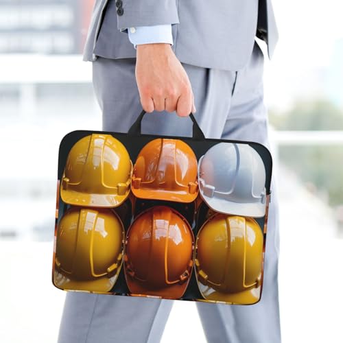 14 Inch Laptop Sleeve Case Waterproof Travel Laptop Bag Handbag Shockproof Protective Computer Cover Construction Helmets Carrying Bag Briefcase with Handle for 13-14 Inch Notebook