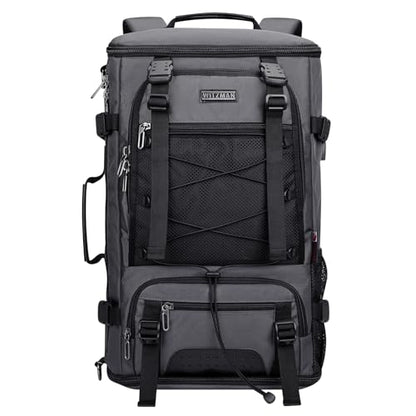 WITZMAN Travel Backpack for Men Convertible Large Carry on Bag | Large Nylon Laptop Backpack Fits 17 Inch, Airline Approved, Shoe Compartment, For Weekend Trips, Daily, B689 Silvery Grey