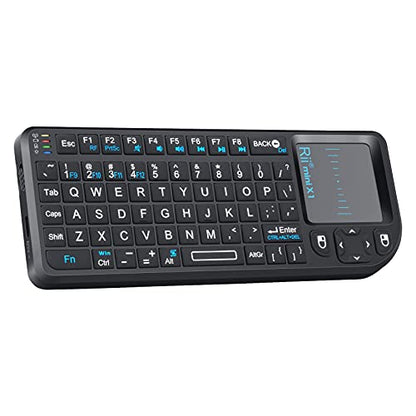 Rii 2.4G Mini Wireless Keyboard with Touchpad Mouse,Lightweight Portable Controller with USB Receiver Remote Control for Windows/Mac/Android/PC/Tablets/TV/Xbox/ PS3. X1-Black