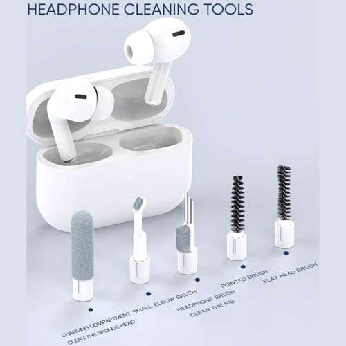 Electronic Cleaning Kit with Screen Spray Wiper and Keyboard Brush | 33in1 Multifunctional Tools,USB Charging Port Repair Tools,Phone Stand,Card Storage Slots,Stylus Pen for Airpods,iPhone