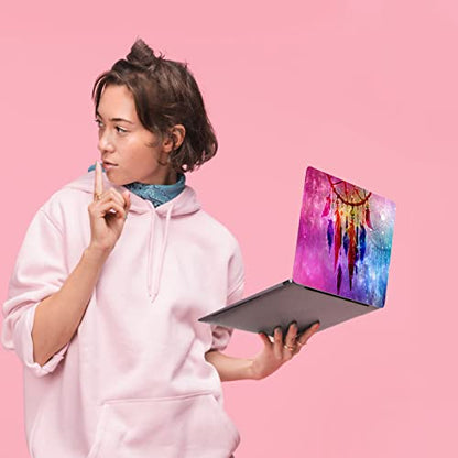 Laptop Skin Sticker,13.3 14 15 15.4 15.6 inch Laptop Skins,Universal Vinyl Decal,Dustproof Scratch Resistant Reusable Cover Protector with Free 2 Wrist Pads (Dream Catcher) - color: Dream Catcher