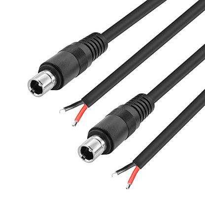 GINTOOYUN 2 PCS DC8020 Connector Pigtail Cable DC 8.0MM x 2.0MM Male Plug to Bare Wire Open End Power Cable Supply Repair Cable, for Portable Power Station (0.3m)