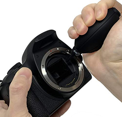 UES Camera Air Blower Dust Blaster for DSLR, SLR, Mirrorless Camera Lens & Sensor Cleaning | Premium Rubber Squeeze Bulb Dust Pump for Keyboards, Watches, Coffee Grinders & Electronics - Black