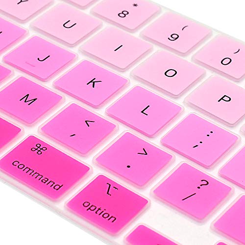ProElife Keyboard Cover Skin for 2022 MacBook Pro 13.3 inch with Apple M2 Chip & 2021 2020 MacBook Pro 13 inch with M1 Chip (Model: A2338) Accessory Ultra Thin Silicone Keyboard Cover (Ombre Pink) | Ultra Thin (0.26 mm), Silicone Protective Skin, Dust-pro