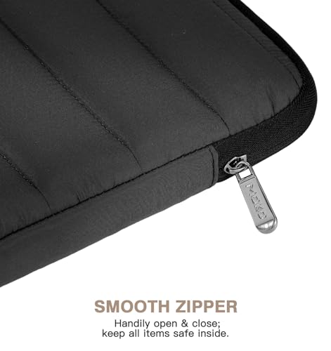 MoKo 13-14 Inch Puffy Laptop Sleeve Bag Padded Protective Carrying Case | Laptop Carrying Case Fits Mac Neo A18 Pro, Mac Pro M5 14-inch, Mac Air 13.6/13.3-inch and iPad Pro 12.9/13-inch, Black - color: Black, style: 13.3 - 14 Inches