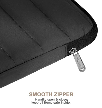 MoKo 13-14 Inch Puffy Laptop Sleeve Bag Padded Protective Carrying Case | Laptop Carrying Case Fits Mac Neo A18 Pro, Mac Pro M5 14-inch, Mac Air 13.6/13.3-inch and iPad Pro 12.9/13-inch, Black - color: Black, style: 13.3 - 14 Inches