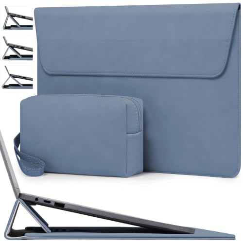 HYZUO 13 Inch Laptop Case Sleeve Bag with Adjustable Stand, Haze Blue | for MacBook Air 13 M5 A3449 M4 M3 M2 M1 2026-2018, 13" MacBook Neo 2026, MacBook Pro 13 M2 M1 2026-2016, Surface Pro, XPS 13 - color: Haze Blue, size: 13 Inch