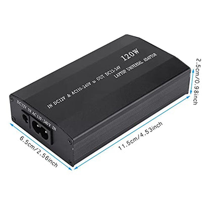 ZJchao 120W Universal Notebook Power Adapter with 8 Connectors and USB Port for Home, Car, and Travel Use (US Plug)