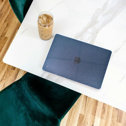 EooCoo Case for MacBook Air 15 inch M5 M4 M3 M2 2026-2023, Sparkly Midnight | Easy to Install, Sturdy, Plastic Hard Shell Case & Keyboard Cover & Screen Protector, Model: A3448 A3241 A3114 A2941 - color: Sparkly Midnight