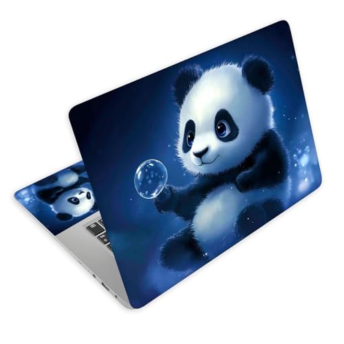 Universal Laptop Skin Decal, 3-Piece Vinyl Protector for 12 13 14 15.6" Notebook, Waterproof Anti-Scratch, Easy Trim & Bubble-Free Finish, Cute Panda - color: Cute Panda