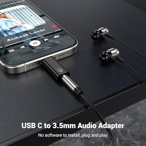 Fidioto 2Pack USB C to 3.5mm Audio Adapter, Black USB C to Headphone Jack Adapter Compatible with iPhone 16 Plus/16 Pro Max/Samsung Galaxy/Ultra/iPad Pro/MacBook/Pixel - color: 2pack-Black
