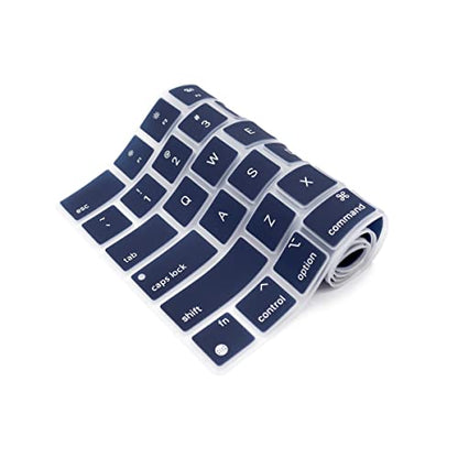 Se7enline Compatible with MacBook Keyboard Cover Skin for Mac Neo & Air 13/15 & Pro 14/16 inch (M5 M4 M3 M2 M1 A18 Pro) 2026/2025/2024/2023/2022/2021 Silicone Waterproof Dustproof Durable,Navy Blue - color: Navy Blue